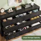 9 Drawer Dresser for Bedroom, Wide Modern Wooden Chest of Drawers with Large Storage, Wood Dresser Organizer for Living Room, Hallway, Entryway