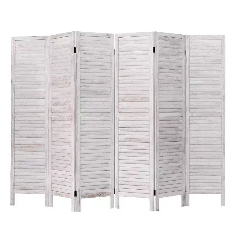 67 High 6 Panel Room Divider Furniture Classic Venetian Wooden Slat Home