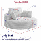 Corduroy Chenille Foam Single Swivel Chair