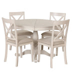 42-54 Farmhouse Round Extendable Dining Table for 4