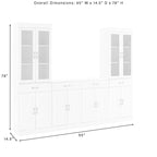 Crosley Stanton 3Pc Sideboard And Glass Door Pantry Set - 14.5x95x78