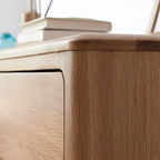 Traditional Natural Oak Wood Double Dresser for Bedroom