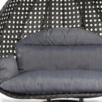 LeisureMod 2 Person Hanging Egg Chair with Stand - Outdoor/Indoor Rattan Wicker Patio Swing Hammock Lounger with Cushions