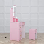 Makeup Vanity Set Table With LED Light &Mirror & Stool