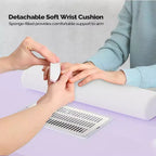 42.5 in. White MDF 3-Drawer Manicure Table Nail Desk with Storage, Doors, Electric Dust Collector