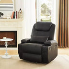 Bestier 34.6 Electric Power Lift Asist Recliner Chair with Massage and Heat, Fax Leather Reclining Chair with Side Pockets & Cup Holders