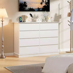 Modern Dresser for Bedroom with 8 Drawers, Wooden Storage Organizer Unit for Closet, Wide Chest of Drawers