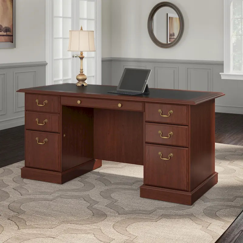 Bush Furniture Saratoga Executive Desk with Drawers and Storage