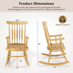Costway Set of 2 Wood Rocking Chair Glossy Finish White\ Coffe