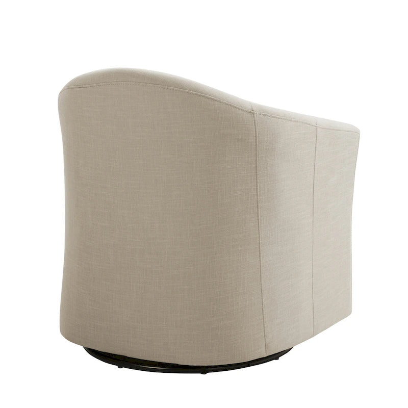 Set of 2 Modern Upholstered Swivel Barrel Chair Living Room Accent Chair