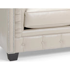 Hancock Tufted Top Grain Italian Leather Chesterfield Sofa - 31 H x 86 W x 40 D