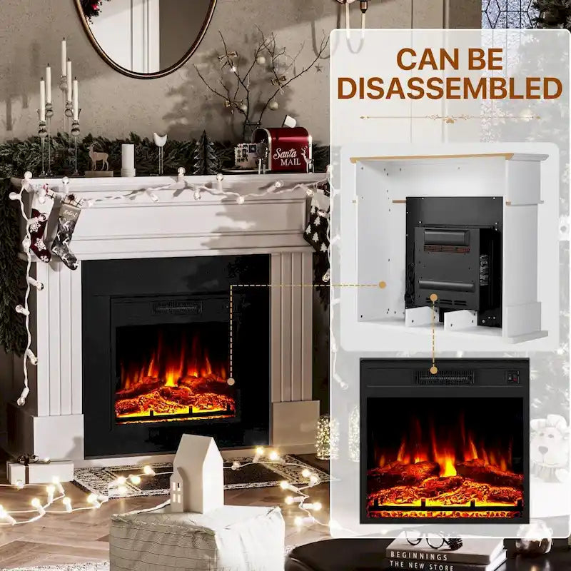 Electric Fireplace with 43 Mantel, 18 inchs Electric Fireplace Insert