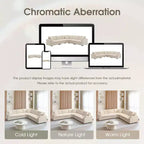 106 Convertible L Shaped Sectional Sofa Corduroy Corner Couch with Armrest Storage Cup Holders USB Charger Oversized Comfy Modular Sofa