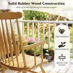 Costway Set of 2 Wood Rocking Chair Glossy Finish White\ Coffe