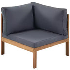 Polibi Acacia Corner Outdoor Sofa Set with Matching Coffee Table