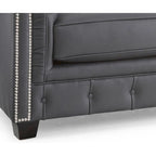 Hancock Tufted Top Grain Italian Leather Chesterfield Sofa - 31 H x 86 W x 40 D