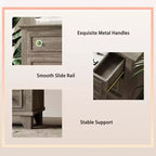 Dresser for Bedroom, 6 Drawer Wide Dresser Storage Organizer, Modern Wooden Chest of Drawers with Metal Handles for Hallway, Entryway, Home Office