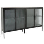 Metal Tempered Glass Cabinet with Adjustable Shelf