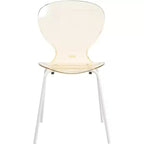 LeisureMod Bristol 5-Piece Dining Set Round Dining Table, 4 Plastic Dining Chairs White Legs