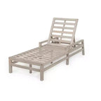 Merax 5-Position Acacia Outdoor Chaise Lounge with Thick Cushions