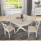 42-54 Farmhouse Round Extendable Dining Table for 4