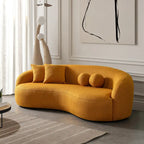 Blaine Japandi Style Luxury Modern Boucle Fabric Curved Sofa