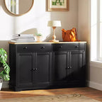 HOMCOM Sideboard Buffet Cabinet with Storage, Modern Kitchen Cabinet with 4 Doors, 2 Drawers and 2 Adjustable Shelves, Coffee Bar Cabinet