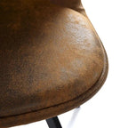 Dining Chair Set of 4 Suede Fabric Side Seating with Black Metal Legs