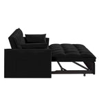 4-in-1 Pull-Out Sleeper Sofa Bed - Loveseat in Velvet -Convertible Couch Bed with Reclining Backrest,2 Side Pockets