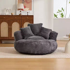 Bean Bag Sofa for Adults Kids, Oversized Corduroy Bean Bag Chair with 3 Pillows & Armrest for Living Room Bedroom