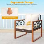 Costway 7 PCS Patio PE Wicker Furniture Set with Ottomans Cushions and Tables Chair Couch