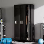 Garvee Steel Storage Locker Cabinet, 72 Heavy-Duty Metal Locker for School, Gym & Office, Black