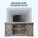 Farmhouse TV Stand for TVs Up to 65, Entertainment Center with Sliding Barn Doors & Storage Cabinets, Media Console Table for Living Room, Bedroom