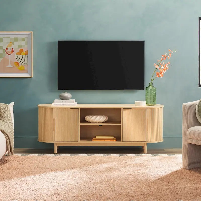Middlebrook Modern Reeded 60-inch TV Stand with Rounded Edges