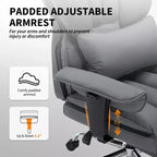 Big and Tall Office Chair with Foot Rest, High Back Gaming Chair, Leather Executive Office Chair, Ergonomic Computer Desk Chair with Lumbar Support