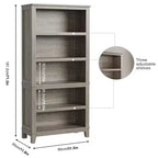 GustoWave 71 Tall Bookcase w/Adjustable Shelves 31.5in Width Wooden Bookshelf 5 Tier Farmhouse Bookshelves Vintage Bookcase