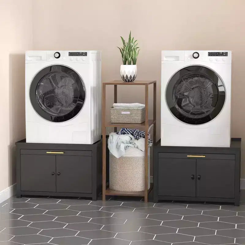 Black / White Heavy-Duty Metal Washer & Dryer Pedestal Stand �C Single Unit, Anti-Vibration