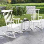 Costway Set of 2 Wood Rocking Chair Glossy Finish White\ Coffe