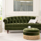 La Rosa 84 Mid-Century Modern Velvet Upholstered Chesterfield Tufted Sofa