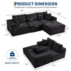 108 Modern Sofa Couch, 3 Seater Upholstered L Shaped Sofa with Pillows, Deep Seat Sofa, No Assembly Required
