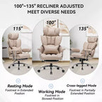 Efomao Ergonomic Desk Office Chair 400LBS, Big and Tall PU Leather Computer Chair, Executive Desk Chair with Footrest and Lumbar Support