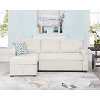 Convertible Reversible Sectional Sofa with Pull-Out Sleeper Bed, Hidden Storage Chaise, and Durable Legs