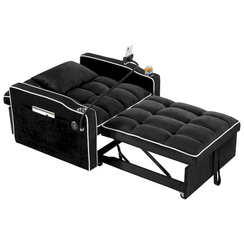 Convertible Sleeper Chair Sofa Bed Adjustable Pull Out Sleeper Chair