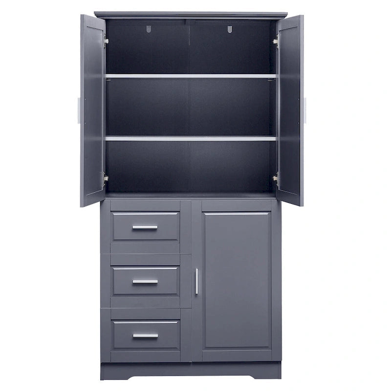 Tall and Wide Storage Cabinet with Doors for Bathroom/Office