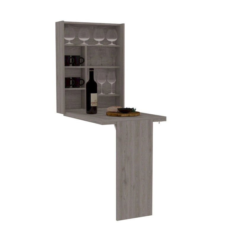 Foldable Table Tacoma, Seven Interior Shelves, White Finish,High quality and durable