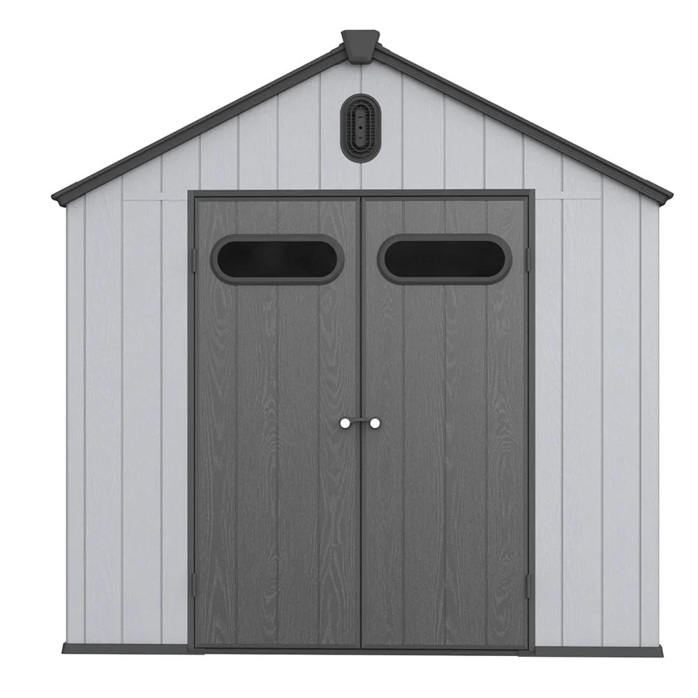 6 ft x 4 ft/6 ft x 8 ft/8 ft x 6 ft/8 ft x 10 ft All-Weather Resin Outdoor Plastic Storage Shed w/Floor, Spire Tool Shed