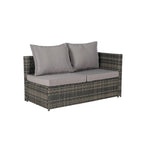 6-Piece Wicker Sectional Sofa Set with Corner & Glass Table