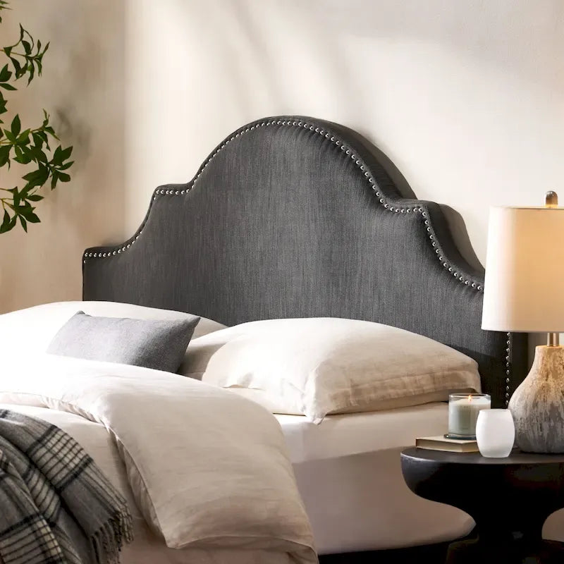 Adjustable Full/Queen Studded Fabric Headboard