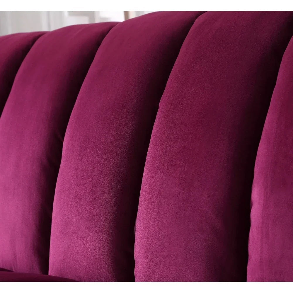 Fabric Upholstered Channel Back Living Room Convertible Sofabed