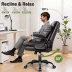 KERDOM Executive Office Chair Leather Ergonomic Office Chair Desk Chair with Wheels